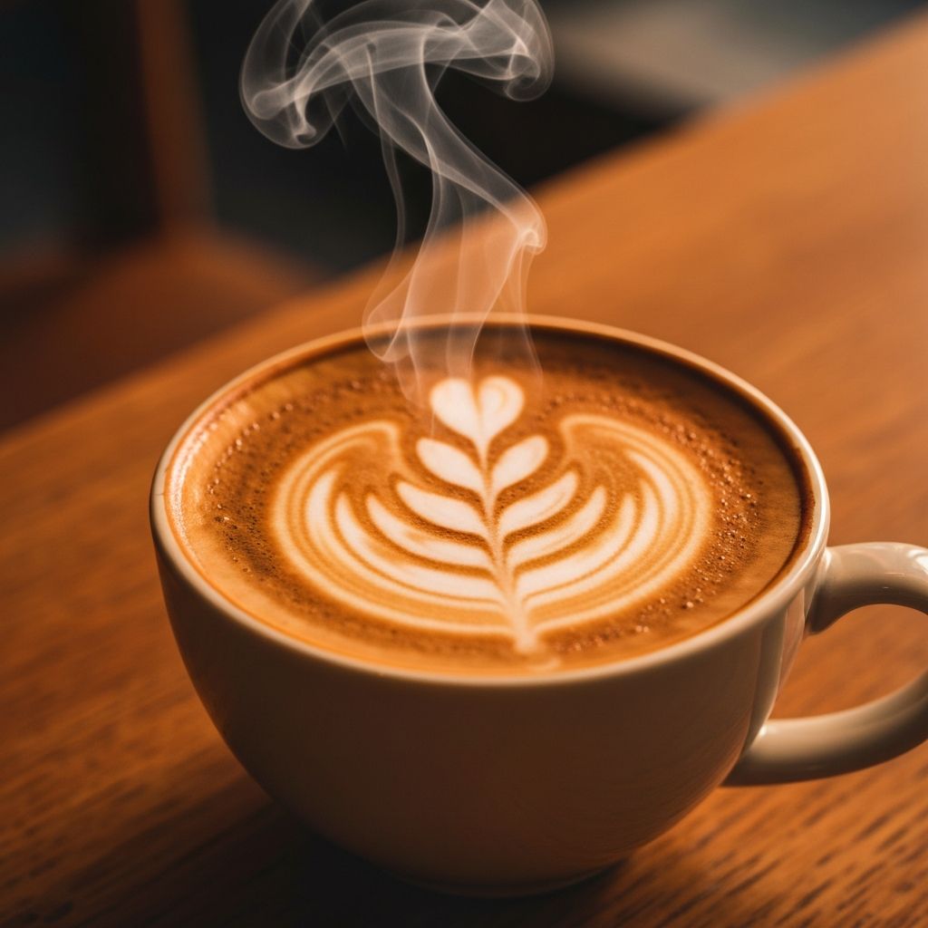 Artisan specialty coffee with latte art in a ceramic cup at Aunty Paul's